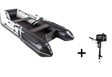 Броня-320 С белый-черный + PARSUN T 2.6 BMS (комплект лодка + мотор), фото 1