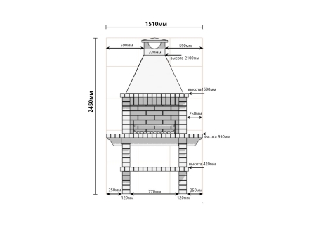 Печь Аристократ 702 Прямоугольный кирпич коричневый, фото 6
