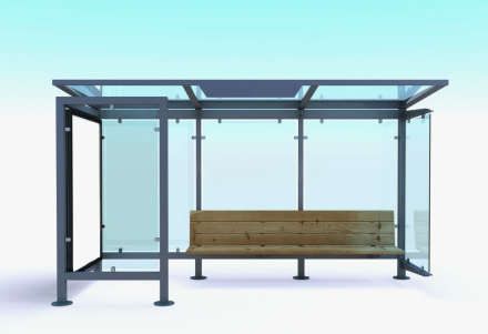Остановочный павильон №11, 5150х2100х2500 мм, Мат-л: металл, фото 1
