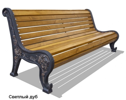 Скамейка чугунная Новый парк, Лиственница 2,0 м, фото 5