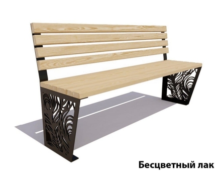 Парковая скамейка Павлин, Лиственница  (без подлокотников) 1,2 м, фото 2