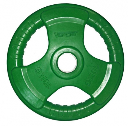 Диск &quot;Олимпийский&quot; 10 кг обрезиненный цветной с ручкой LC-10 , фото 1