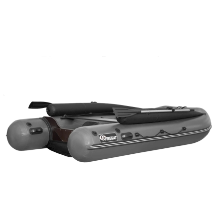 Моторная лодка ПВХ Фрегат 390 Air F (НДНД) с фальшбортом Серый, фото 4