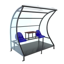 Кабинка для судей на 2 места со столиком и навесом ОЛИМП СИТИ