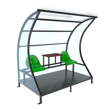 Кабинка для судей на 2 места со столиком и навесом ОЛИМП СИТИ, фото 3