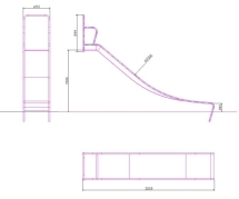 Скат из нержавеющей стали на высоту крепления 1500 мм Скат из нержавеющей стали на высоту крепления 1500 мм