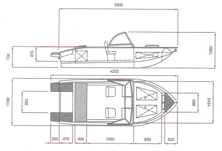Алюминиевая лодка ALUTON 390Fish, фото 16