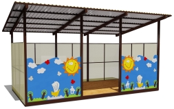 Теневой навес одинарный 3х6 м 19102 для уличной площадки Теневой навес одинарный 3х6 м 19102 для уличной площадки