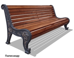 Скамейка чугунная Новый парк, Лиственница 1,8 м, фото 3