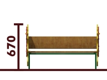 Скамейка детская Ёжик 26022.21 для игровой площадки