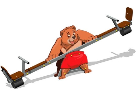 Качалка-балансир Мишка У1 КЧ090 для детской площадки, фото 1