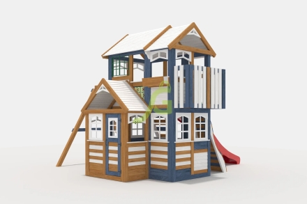 Детская площадка IgraGrad Клубный домик 3 Luxe мод.2  Синий, фото 2