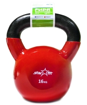 Гиря виниловая DB-401, красная, 16 кг