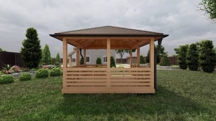 Квадратная беседка ЗАРЯНКА, фото 3