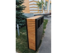 Урна парковая «Гамма» x3 для раздельного сбора мусора Урна парковая «Гамма» x3 для раздельного сбора мусора