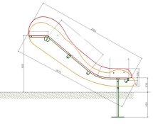 Скат из нержавеющей стали на высоту крепления 900 мм Скат из нержавеющей стали на высоту крепления 900 мм