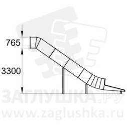 Тоннельная горка из нержавеющей стали высотой 3300 мм с прямым скатом, фото 5