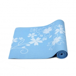 Коврик для йоги FM-102 PVC 173x61x0,4 см, с рисунком, синий, фото 3