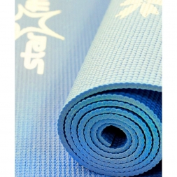 Коврик для йоги FM-102 PVC 173x61x0,4 см, с рисунком, синий, фото 4