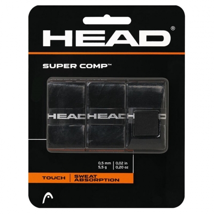 Овергрип Head Super Comp (ЧЕРНЫЙ), арт.285088-BK, 0.5 мм, 3 шт, черный, фото 1