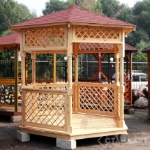 Деревянная беседка №7 открытого типа 2х2м