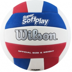 Мяч вол. &quot;Wilson Super Soft Play&quot; арт. WTH90219XB, р.5, 18 пан, синт.кожа TPE, маш.сш, бел-син-красн