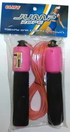 Скакалка 2236 со счетчиком (3 м, мягкая ручка, шнур: плетенка), фото 1