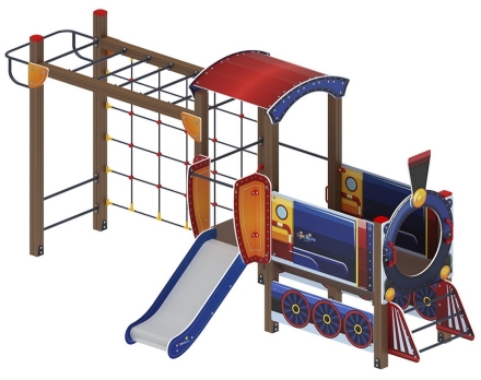 Детская игровая площадка Паровозик ДИК 1.03.5.04-01 Синий H=750, фото 2