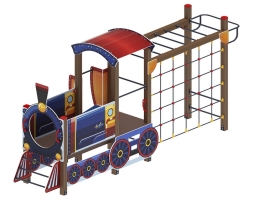 Детская игровая площадка Паровозик ДИК 1.03.5.04-01 Синий H=750, фото 1